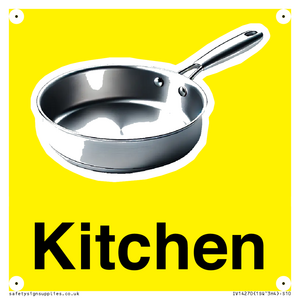 Kitchen Dementia Friendly signs yellow